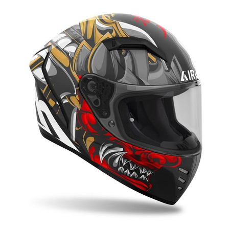 Kask motocyklowy AIROH CONNOR SAMURAI MATT szary złoty czerwony