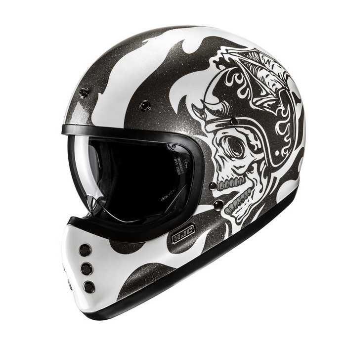 Kask motocyklowy HJC V60 Flame czarny/biały