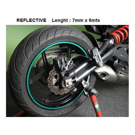Taśma odblaskowa KEITI na felgę Reflective Sticker Strip green