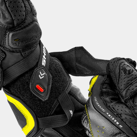 Rękawice motocyklowe sportowe skórzane Shima RS-3 fluo
