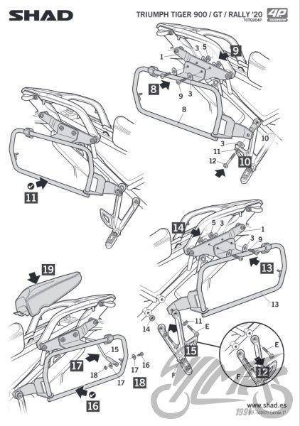 Stelaż kufra bocznego 4P SHAD Terra do Triumph Tiger