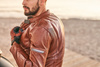 Kurtka motocyklowa skórzana Shima HUNTER+ 2.0 jasny brązowy