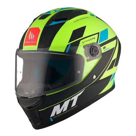 Kask motocyklowy MT STINGER 2 ZIVZE MATT BLACK/FLUO czarny żółty fluo niebieski