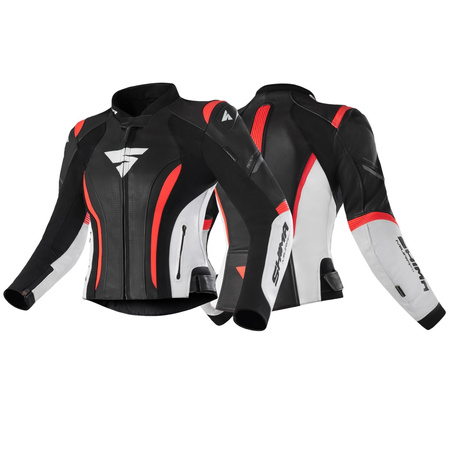 Kombinezon motocyklowy dwuczęściowy damski SHIMA MIURA 2.0 RED FLUO czarny biały czerwony fluo