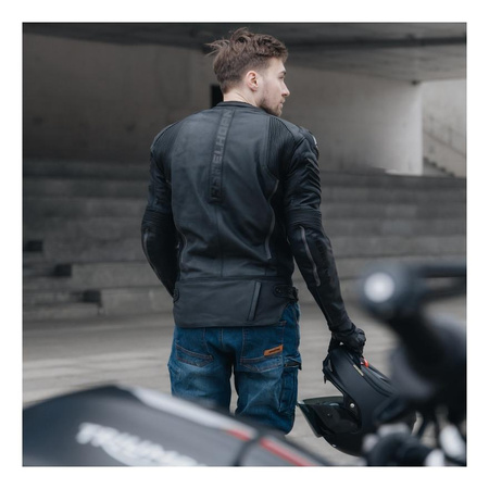 Kurtka motocyklowa skórzana sportowa/miejska Rebelhorn VANDAL czarny