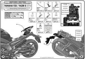 Kappa stelaż kufra centralnego Yamaha FZ8 / Fazer 8 800 (10-15) ( bez płyty )