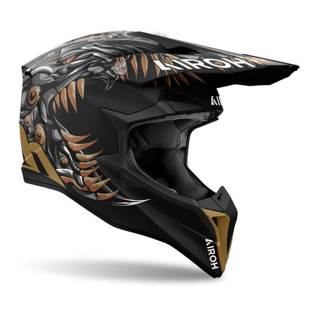Kask motocyklowy AIROH WRAAAP CYBORG MATT czarny złoty