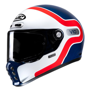 Kask motocyklowy integralny custom cruiser HJC V10 Grape niebieski/czerwony