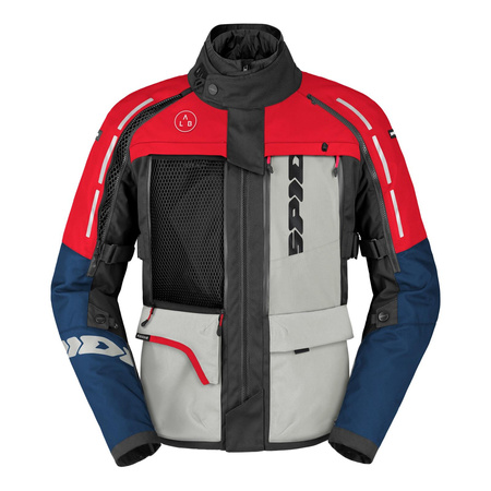 Kurtka motocyklowa tekstylna SPIDI 4 SEASON V3 BLUE/ICE/RED niebieski szary czerwony