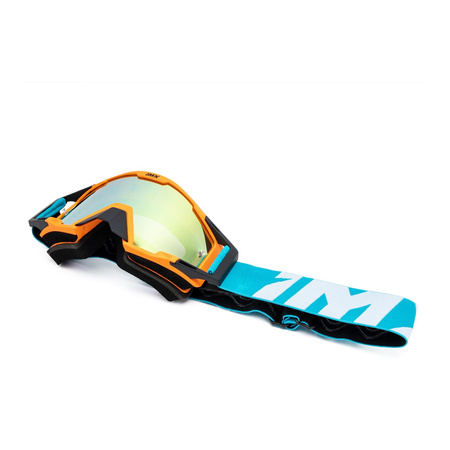Gogle motocyklowe IMX Sand Orange Matt/Blue/White - Szyba Orange Iridium + Clear (2 Szyby W Zestawie)