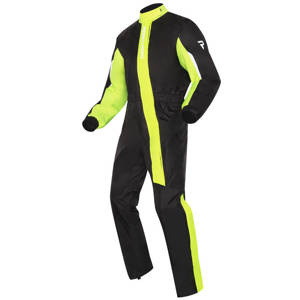 Kombinezon przeciwdeszczowy motocyklowy odblaskowy Rebelhorn TRAVEL czarny-żółtyfluo unisex