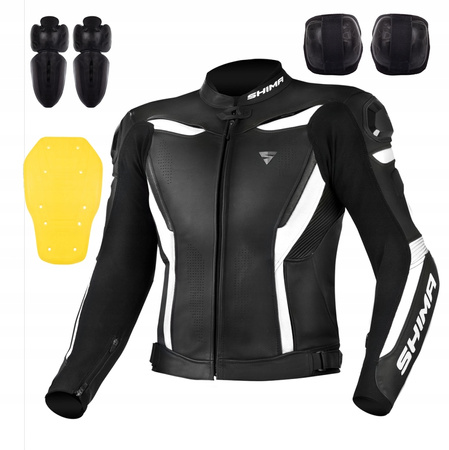 Kurtka motocyklowa skórzana Shima CHASE biały