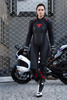 Kombinezon jednoczęściowy motocyklowy skórzany sportowy Shima MIURA RS czarny/czerwony