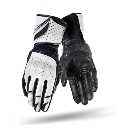 Damskie rękawice motocyklowe skórzane turystyczne Shima MONDE biały