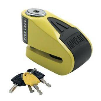 Zapięcie Motocyklowe AUVRAY B-LOCK 06 – Żółto-Czarna, 6 mm – Blokada Na Tarcze z Alarmem