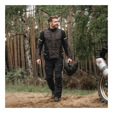 Kurtka motocyklowa tekstylna turystyczna Rebelhorn RANGE czarny-antracyt-żółty fluo