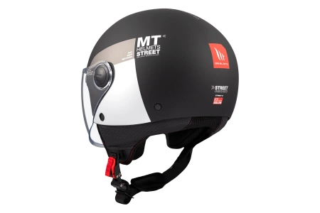Kask motocyklowy MT STREET S INBOARD MATT BLACK/GREY czarny szary