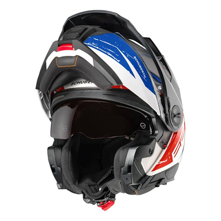 Kask motocyklowy SCHUBERTH E2 ECE EXPLORER BLUE niebieski czerwony biały