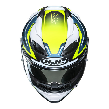 Kask motocyklowy integralny HJC F71 Fes żółty/niebieski