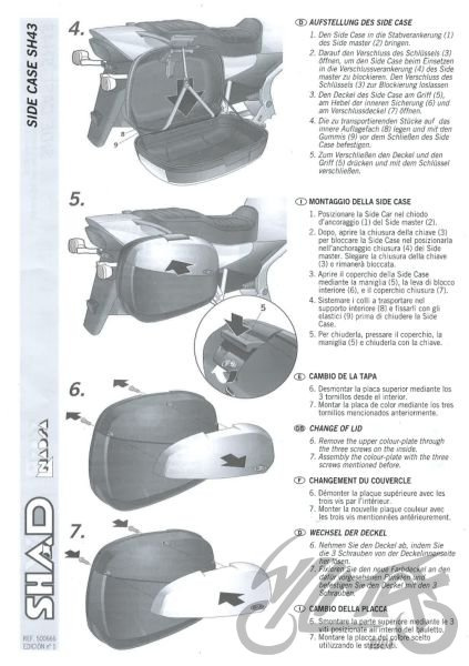 Nakładka kufra centralnego motocyklowego SHAD SH43 biała