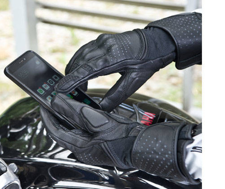 Damskie rękawice motocyklowe turystyczne skórzane Shima MONDE czarny