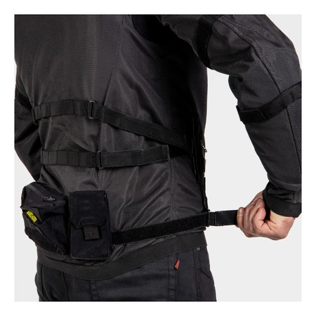 Kurtka motocyklowa tekstylna Rebelhorn BRUTALE szary-czarny-żółty fluo