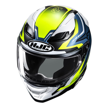 Kask motocyklowy integralny HJC F71 Fes żółty/niebieski