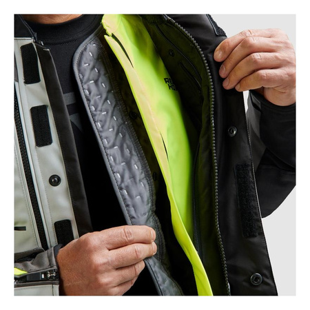 Kurtka motocyklowa tekstylna turystyczna Rebelhorn CUBBY V czarny-szary-żółty fluo