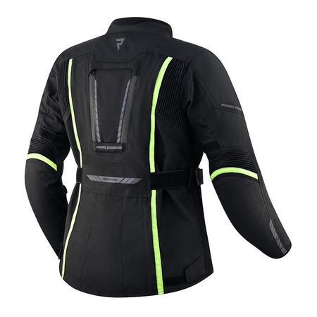 Damska kurtka motocyklowa tekstylna miejska/turystyczna Rebelhorn HIKER III czarny-żółty fluo