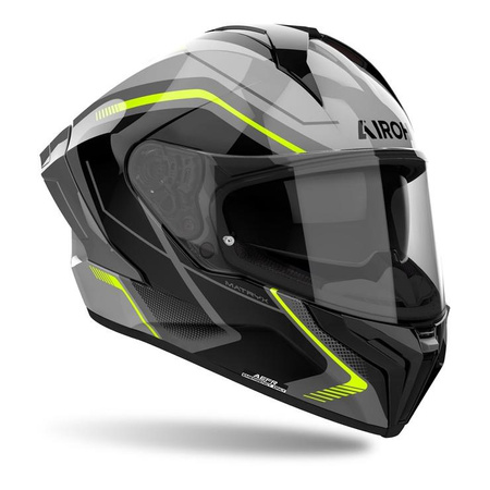 Kask motocyklowy AIROH MATRYX WIDE YELLOW GLOSS żółty fluo szary czarny