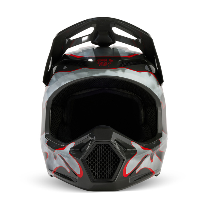 Kask cross offroad motocyklowy FOX V1 Atlas szary/czerwony