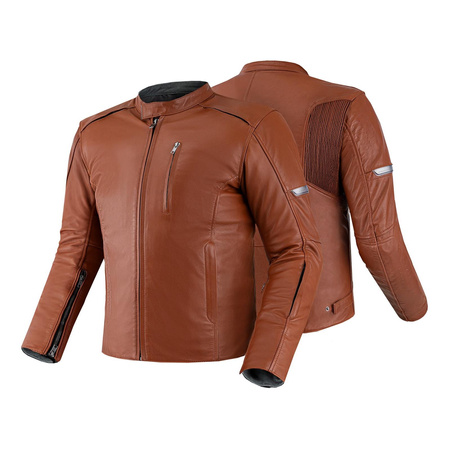 Kurtka motocyklowa skórzana Shima HUNTER+ 2.0 jasny brązowy