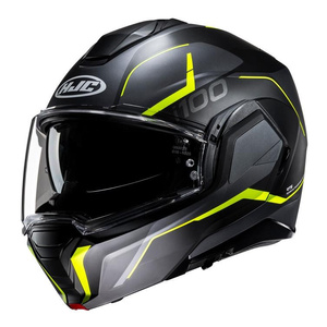 Kask motocyklowy szczękowy HJC I100 Lorix czarny/żółty