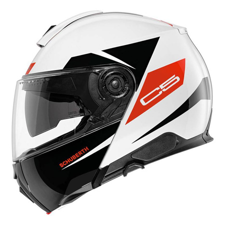 Kask motocyklowy SCHUBERTH C5 ECE ECLIPSE RED biały czarny czerwony