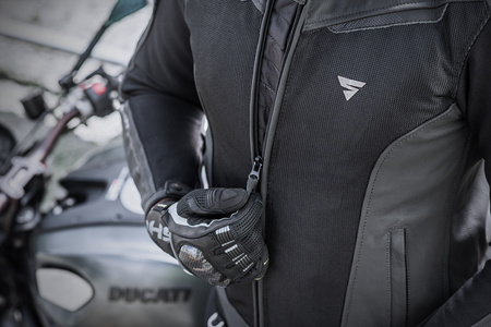 Kurtka motocyklowa skórzana miejska Shima PISTON czarny