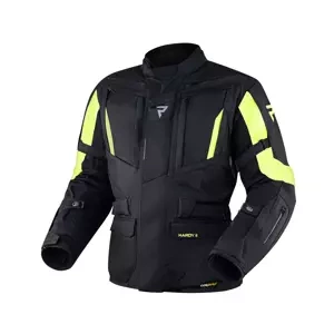 Kurtka motocyklowa tekstylna miejska/turystyczna Rebelhorn HARDY II czarny-żółty fluo