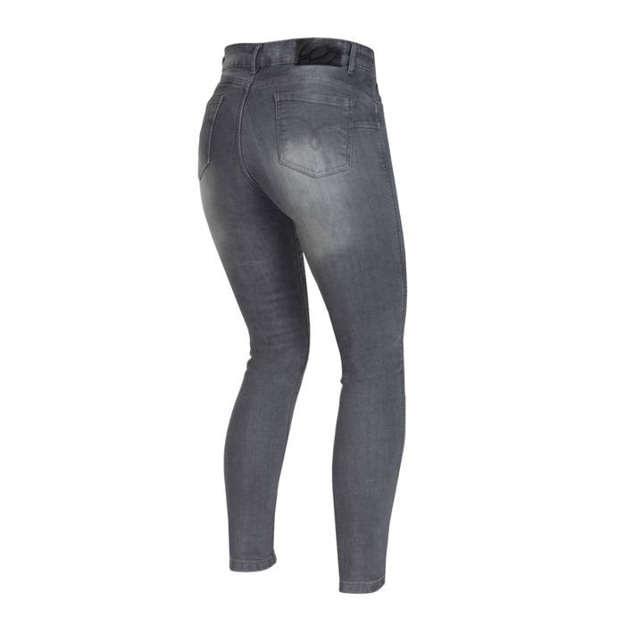 Damskie jeansy motocyklowe OZONE STRIKER SLIM FIT sprany szary