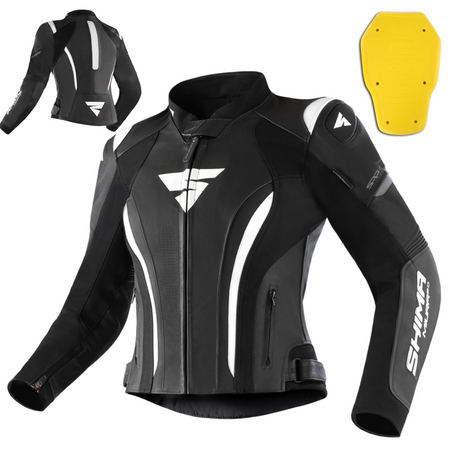 Damska kurtka motocyklowa skórzana Shima MIURA 2.0 czarny/biały