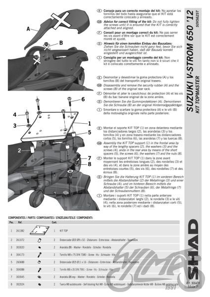 Stelaż kufra tylnego SHAD do Suzuki V-Strom DL 650