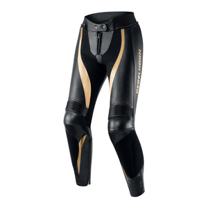 Spodnie motocyklowe skórzane damskie Rebelhorn REBEL czarny-złoty