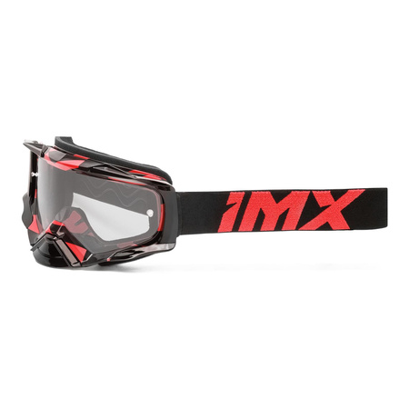 Gogle motocyklowe IMX Dust Graphic Red Gloss/Black - Szyba Dark Smoke + Clear (2 Szyby W Zestawie)
