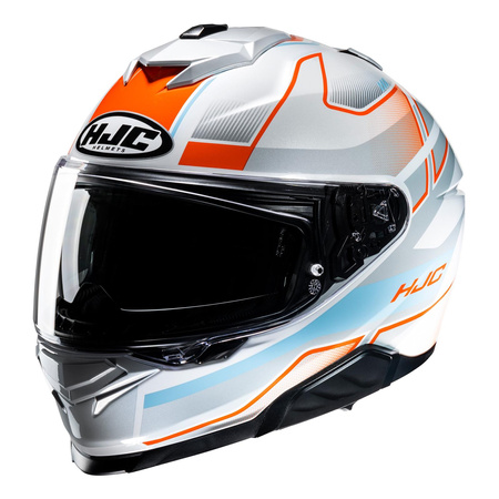 Kask motocyklowy integralny HJC I71 Iorix srebrny/pomarańczowy