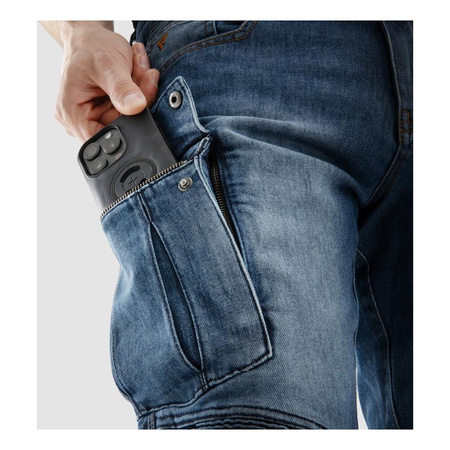 Spodnie jeans REBELHORN VANDAL MONOLAYER WASHED BLUE niebieski