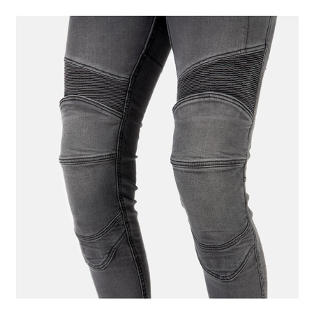 Damskie jeansy motocyklowe OZONE ROXY sprany czarne