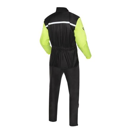 Kombinezon przeciwdeszczowy motocyklowy odblaskowy Rebelhorn RAIN czarny-żółty fluo unisex