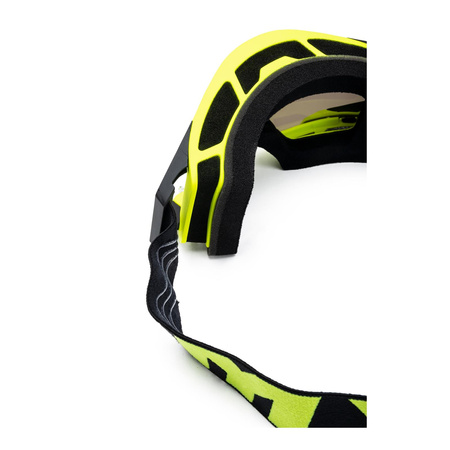 Gogle motocyklowe IMX Sand Fluo Yellow Matt/Black - Szyba Silver Iridium + Clear (2 Szyby W Zestawie)