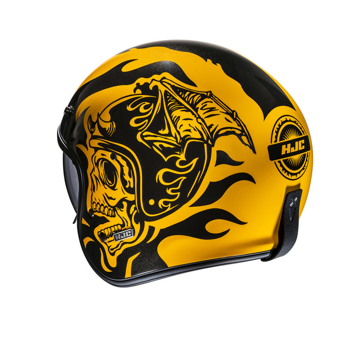 Kask motocyklowy otwarty HJC V31 Flame żółty/czarny