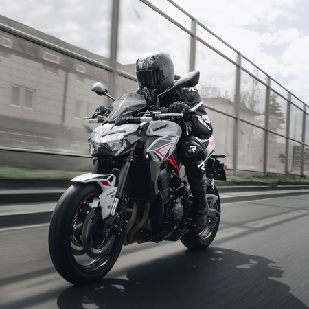 Spodnie skórzane motocyklowe Rebelhorn REBEL czarny-biały