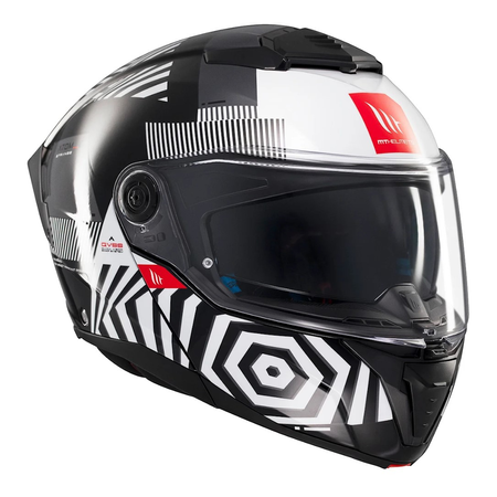 Kask motocyklowy MT ATOM 2 SV STRANGE BLACK/WHITE czarny biały