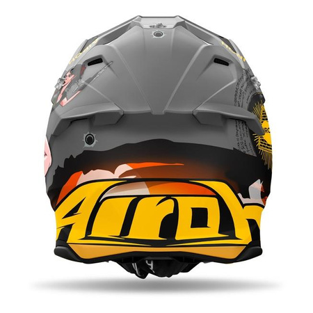 Kask motocyklowy AIROH TWIST 3 ADVENTURE MATT szary pomarańczowy zielony